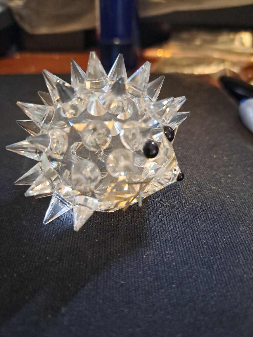 Rare Vintage Swarovski Crystal Med Hedgehog Metal Whiskers Variation 2 Excellent